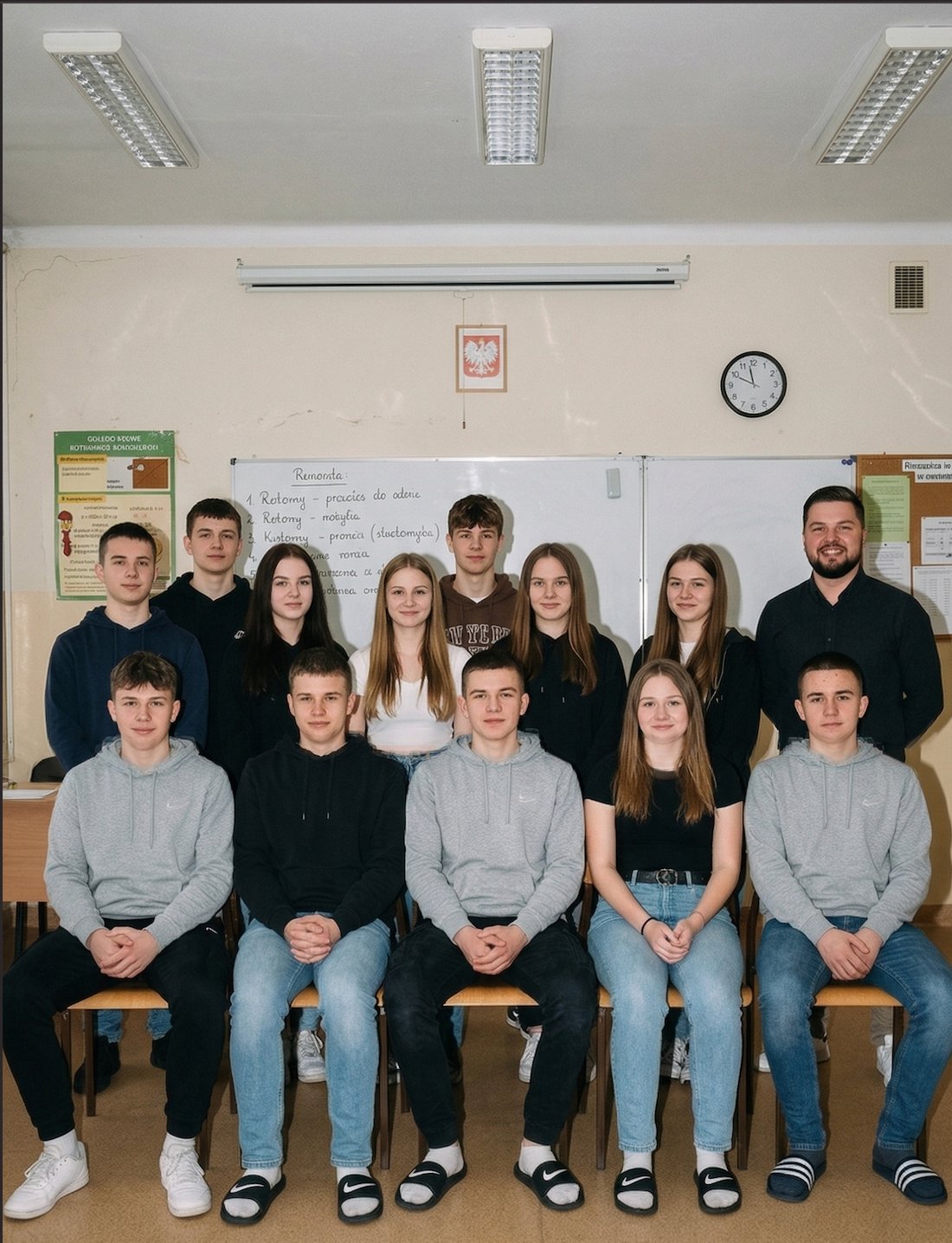 Zdjęcie klasowe z uczestnikami warsztatów